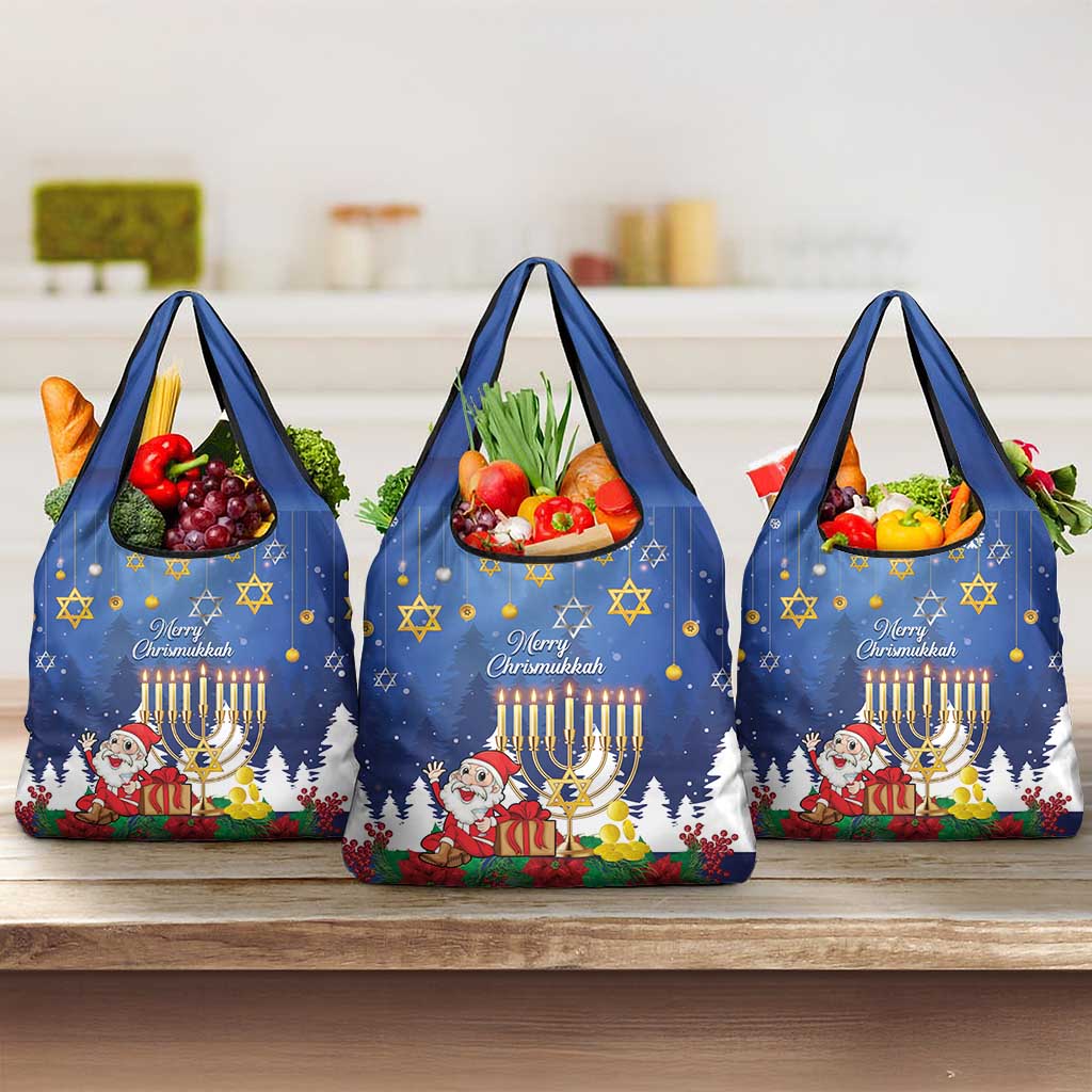 Merry Chrismukkah Grocery Bag Hanukkah Memorah Mix Poinsettia