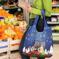 Merry Chrismukkah Grocery Bag Hanukkah Memorah Mix Poinsettia