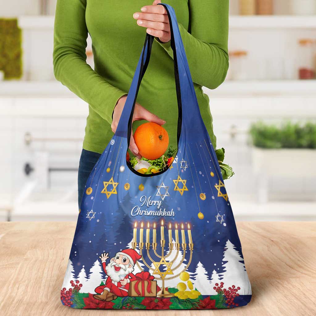 Merry Chrismukkah Grocery Bag Hanukkah Memorah Mix Poinsettia