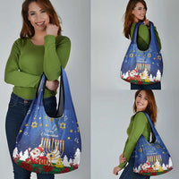 Merry Chrismukkah Grocery Bag Hanukkah Memorah Mix Poinsettia