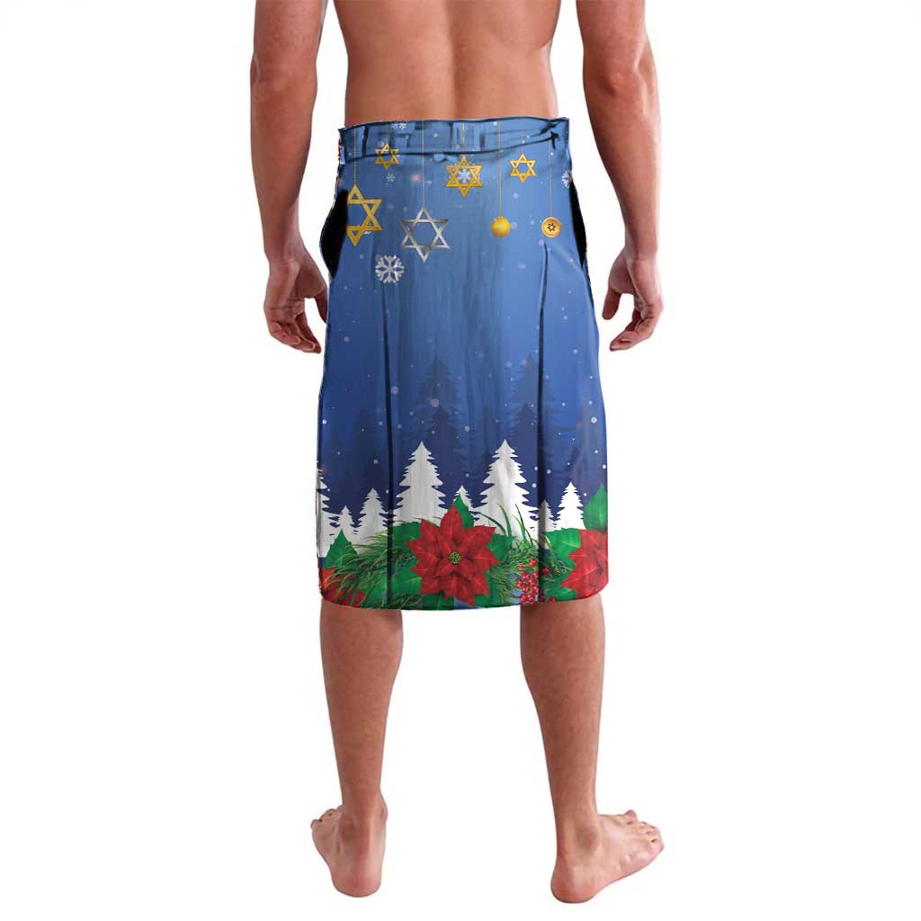 Personalised Merry Chrismukkah Lavalava Hanukkah Memorah Mix Poinsettia - Wonder Print Shop