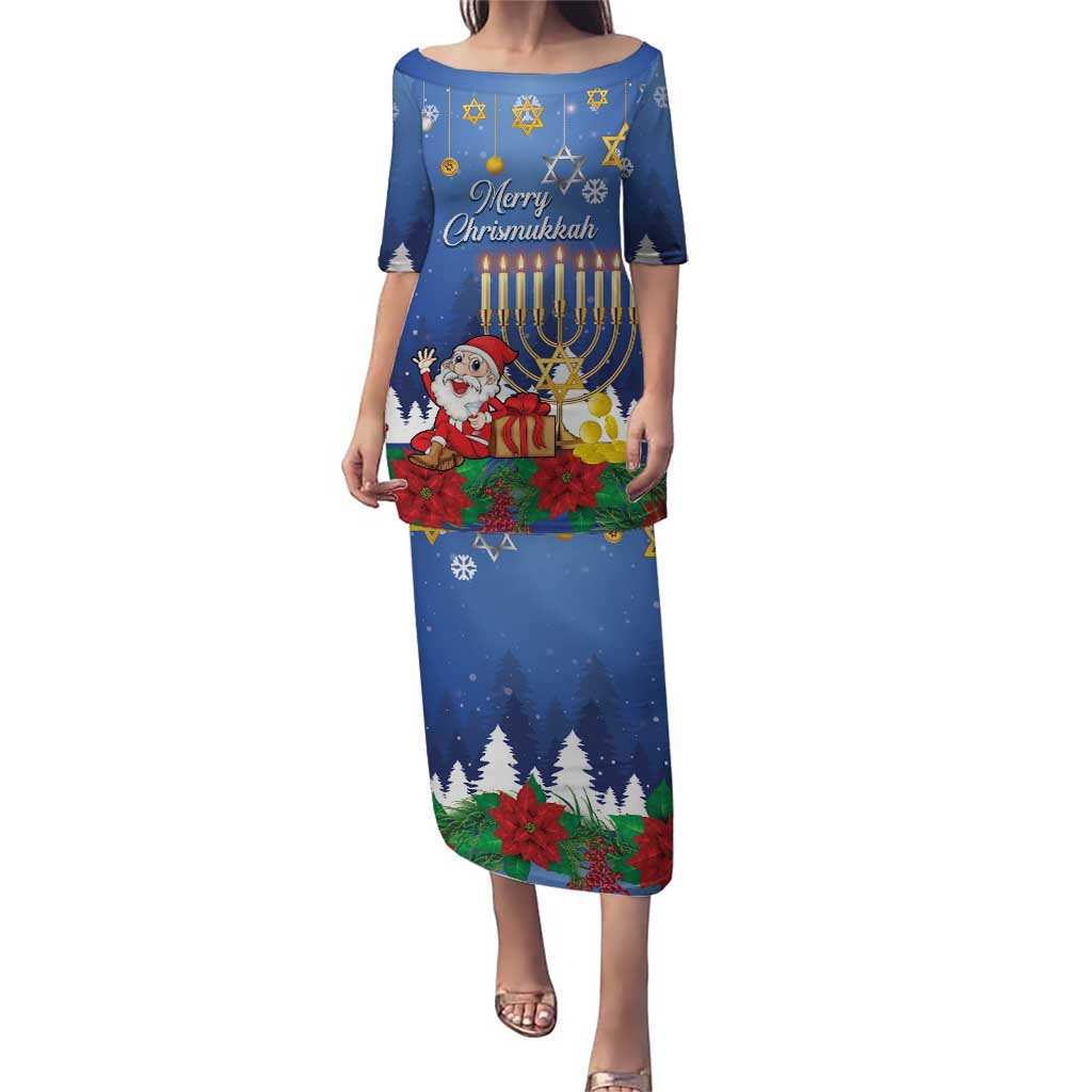 Personalised Merry Chrismukkah Puletasi Hanukkah Memorah Mix Poinsettia - Wonder Print Shop