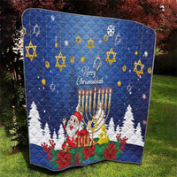 Merry Chrismukkah Quilt Hanukkah Memorah Mix Poinsettia - Wonder Print Shop
