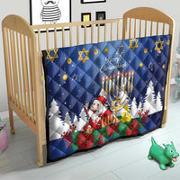 Merry Chrismukkah Quilt Hanukkah Memorah Mix Poinsettia - Wonder Print Shop