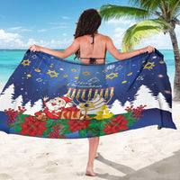 Merry Chrismukkah Sarong Hanukkah Memorah Mix Poinsettia - Wonder Print Shop