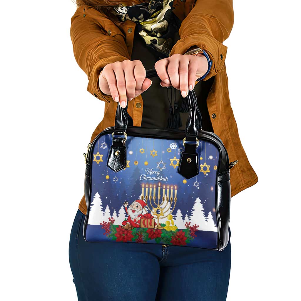 Merry Chrismukkah Shoulder Handbag Hanukkah Memorah Mix Poinsettia