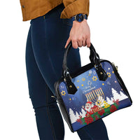 Merry Chrismukkah Shoulder Handbag Hanukkah Memorah Mix Poinsettia