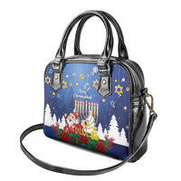 Merry Chrismukkah Shoulder Handbag Hanukkah Memorah Mix Poinsettia