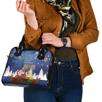 Merry Chrismukkah Shoulder Handbag Hanukkah Memorah Mix Poinsettia