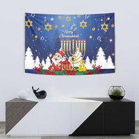 Merry Chrismukkah Tapestry Hanukkah Memorah Mix Poinsettia - Wonder Print Shop