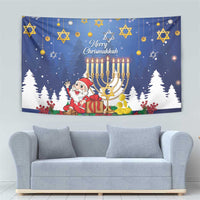 Merry Chrismukkah Tapestry Hanukkah Memorah Mix Poinsettia - Wonder Print Shop