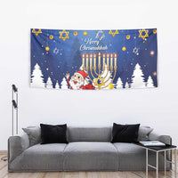 Merry Chrismukkah Tapestry Hanukkah Memorah Mix Poinsettia - Wonder Print Shop