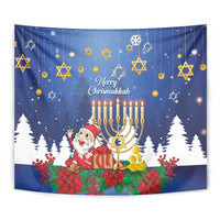 Merry Chrismukkah Tapestry Hanukkah Memorah Mix Poinsettia - Wonder Print Shop