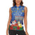 Personalised Merry Chrismukkah Women Sleeveless Polo Shirt Hanukkah Memorah Mix Poinsettia - Wonder Print Shop