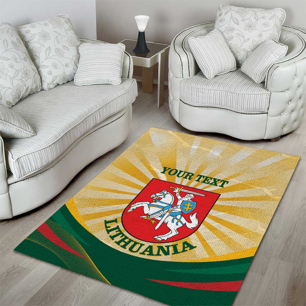 Personalised Lithuania Independence Day Area Rug Coat Of Arms Proud - Wonder Print Shop