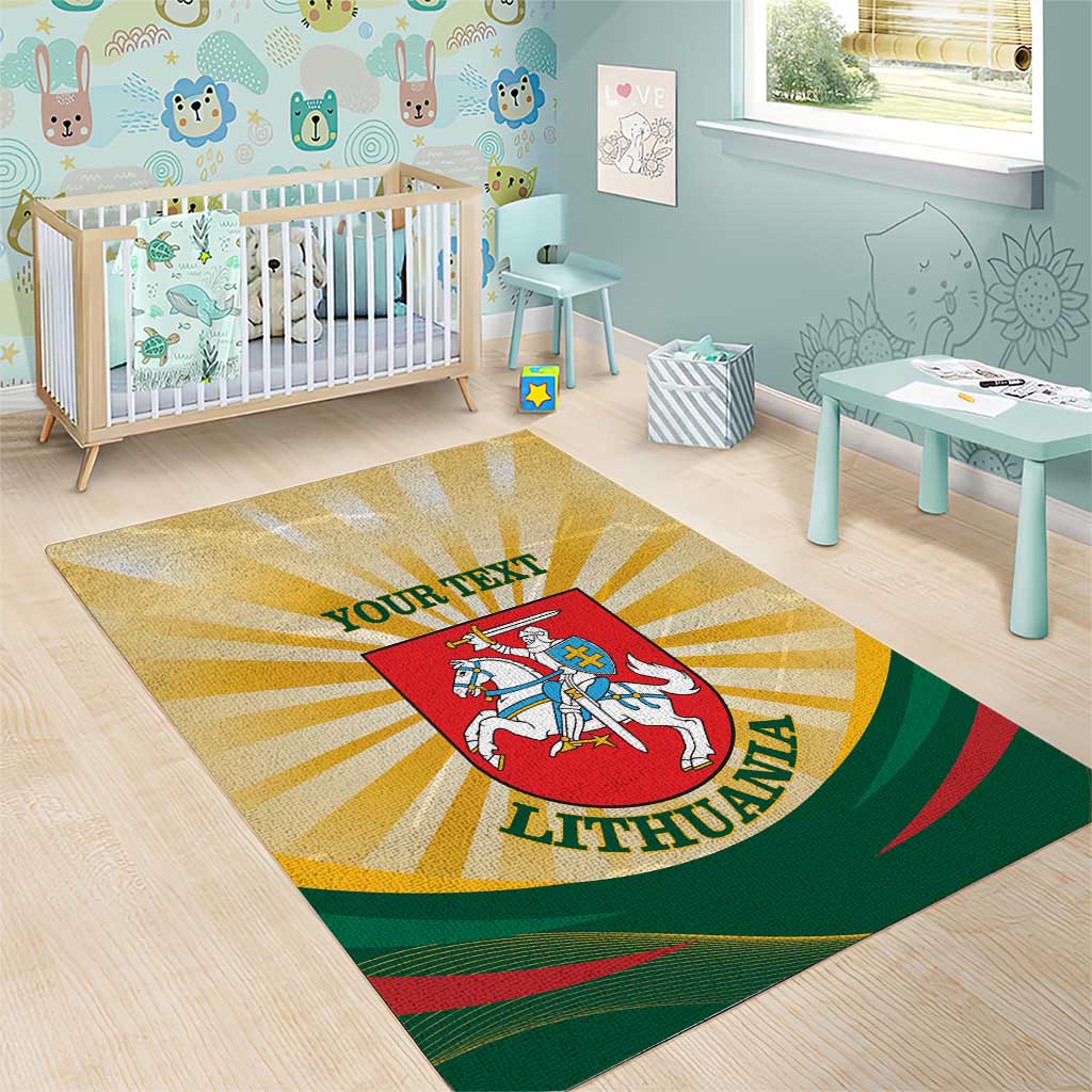 Personalised Lithuania Independence Day Area Rug Coat Of Arms Proud - Wonder Print Shop