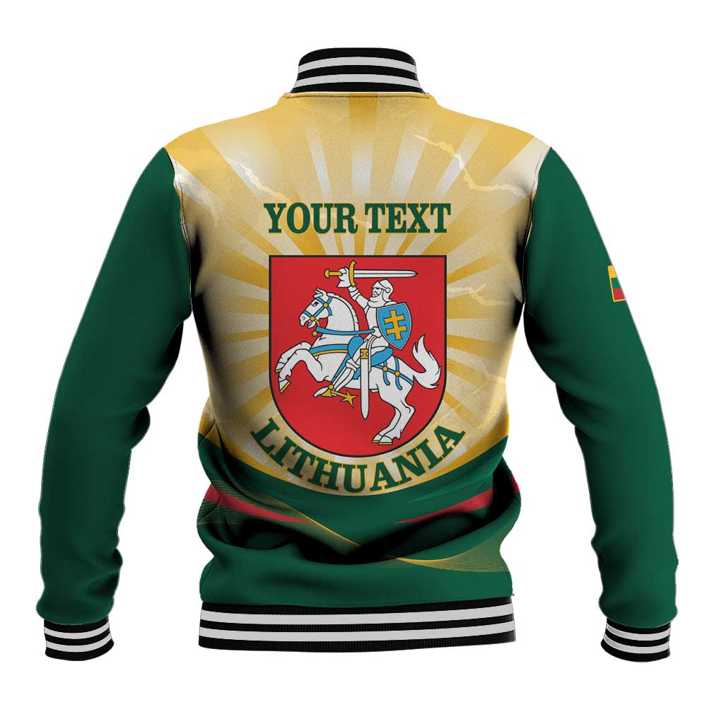 Personalised Lithuania Independence Day Baseball Jacket Coat Of Arms Proud - Wonder Print Shop