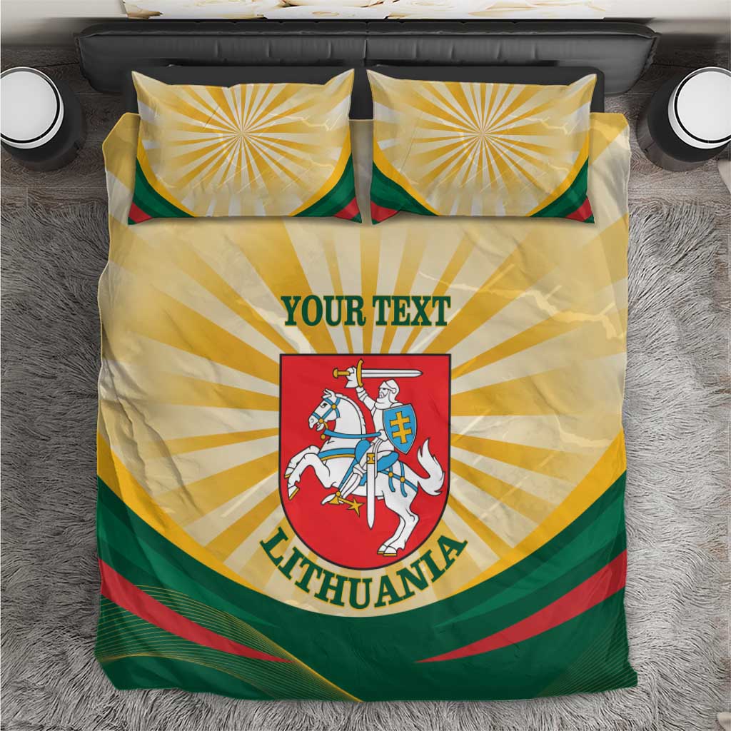 Personalised Lithuania Independence Day Bedding Set Coat Of Arms Proud - Wonder Print Shop