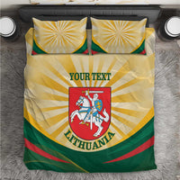 Personalised Lithuania Independence Day Bedding Set Coat Of Arms Proud - Wonder Print Shop