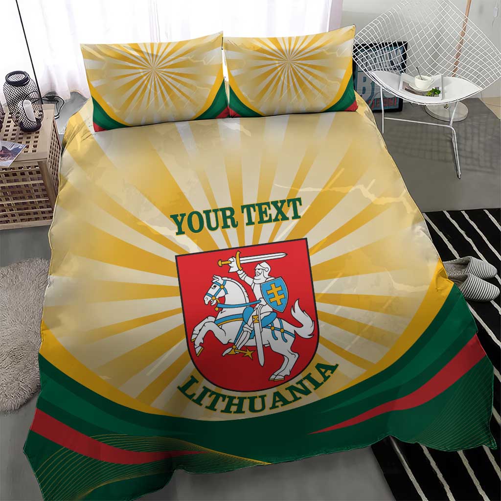 Personalised Lithuania Independence Day Bedding Set Coat Of Arms Proud - Wonder Print Shop