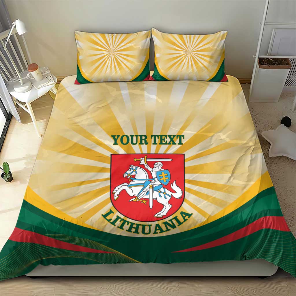 Personalised Lithuania Independence Day Bedding Set Coat Of Arms Proud - Wonder Print Shop