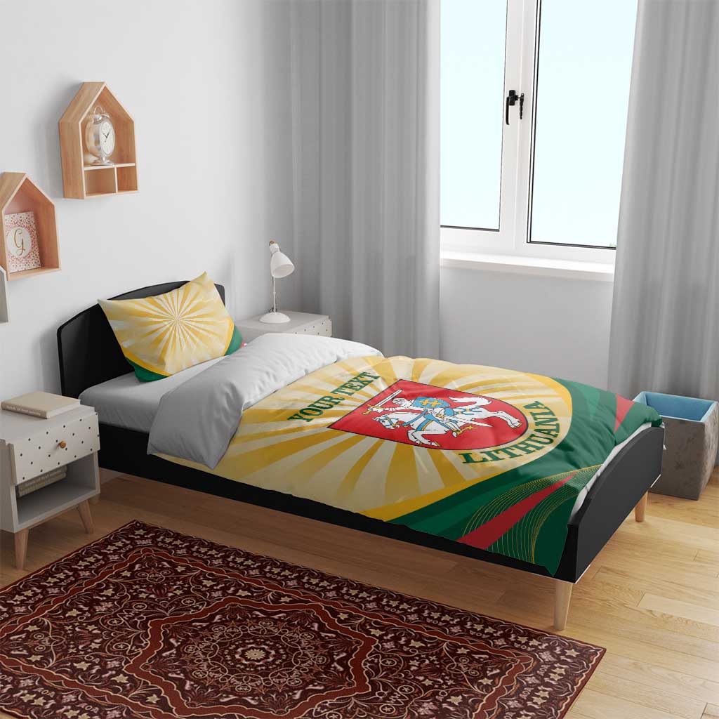 Personalised Lithuania Independence Day Bedding Set Coat Of Arms Proud - Wonder Print Shop