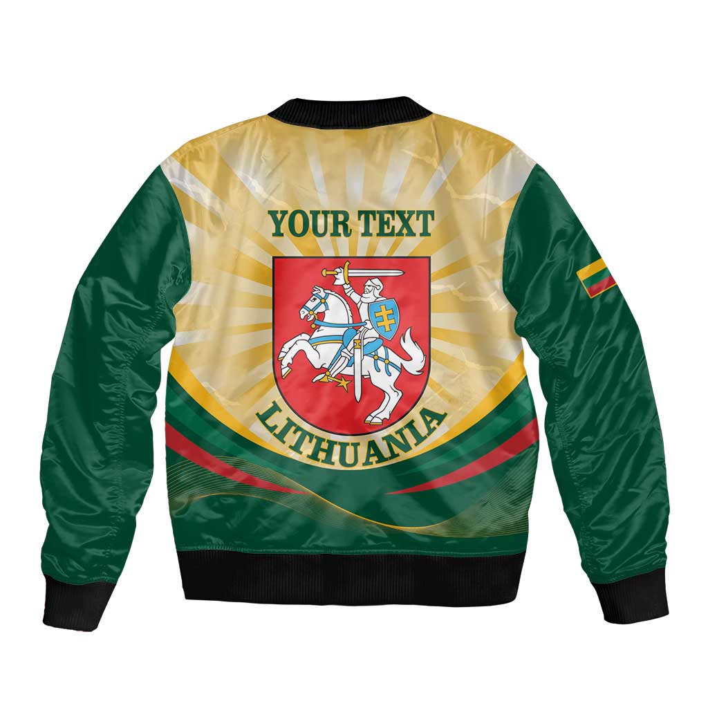 Personalised Lithuania Independence Day Bomber Jacket Coat Of Arms Proud - Wonder Print Shop