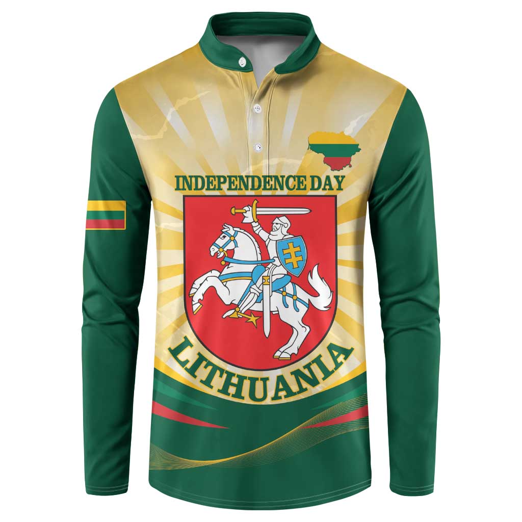 Personalised Lithuania Independence Day Button Sweatshirt Coat Of Arms Proud - Wonder Print Shop