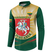 Personalised Lithuania Independence Day Button Sweatshirt Coat Of Arms Proud - Wonder Print Shop
