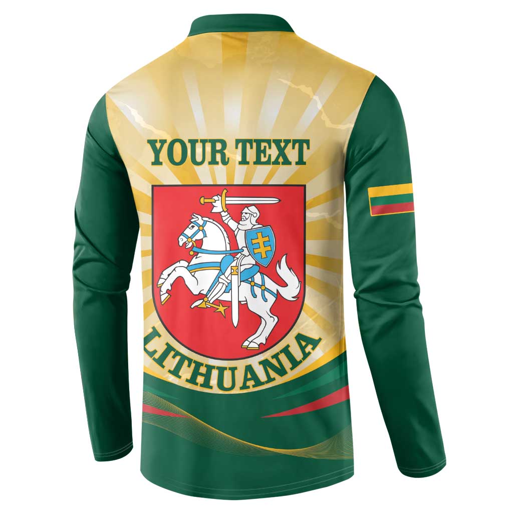 Personalised Lithuania Independence Day Button Sweatshirt Coat Of Arms Proud - Wonder Print Shop