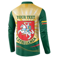 Personalised Lithuania Independence Day Button Sweatshirt Coat Of Arms Proud - Wonder Print Shop