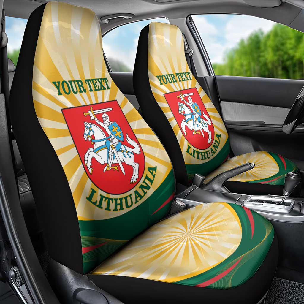Personalised Lithuania Independence Day Car Seat Cover Coat Of Arms Proud - Wonder Print Shop
