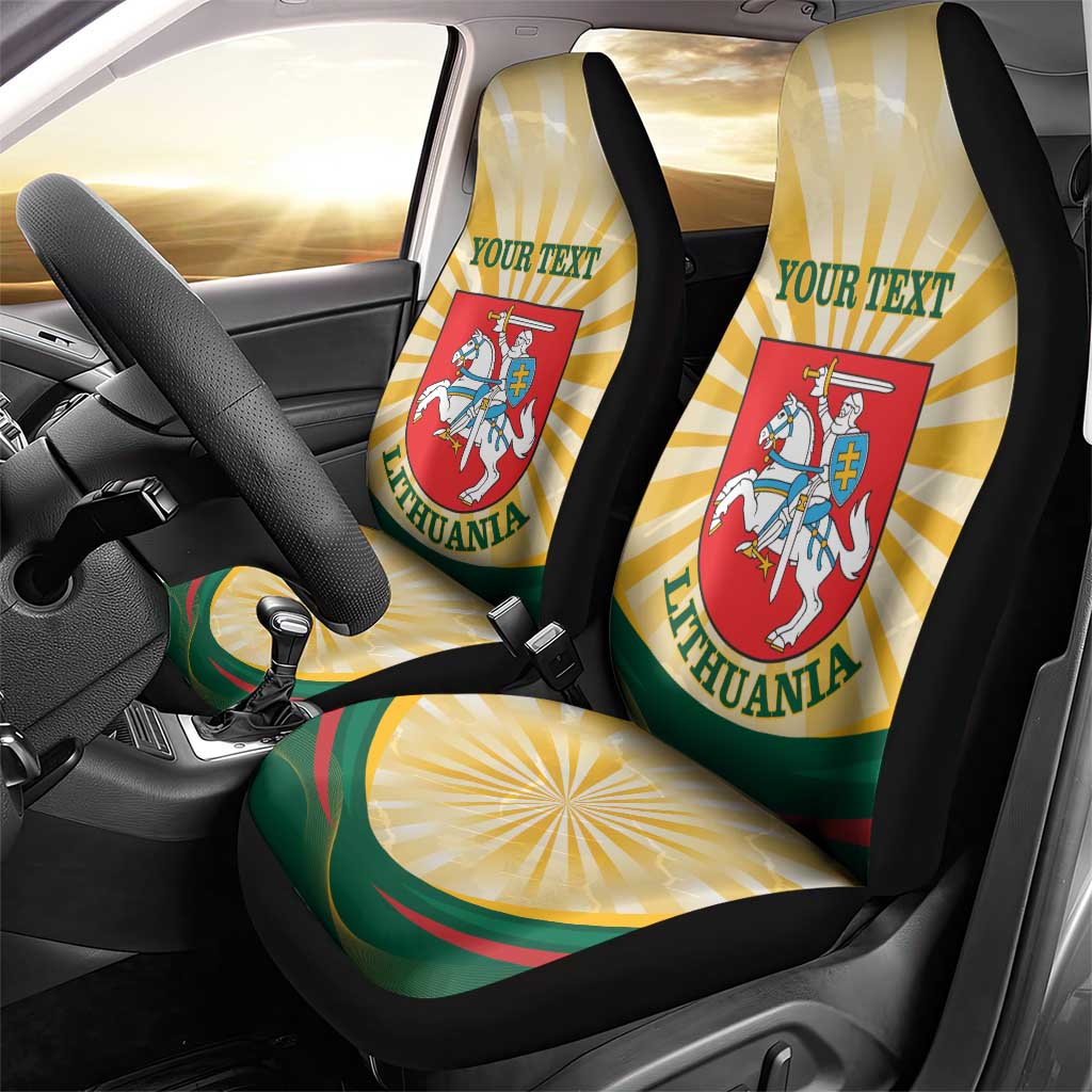 Personalised Lithuania Independence Day Car Seat Cover Coat Of Arms Proud - Wonder Print Shop