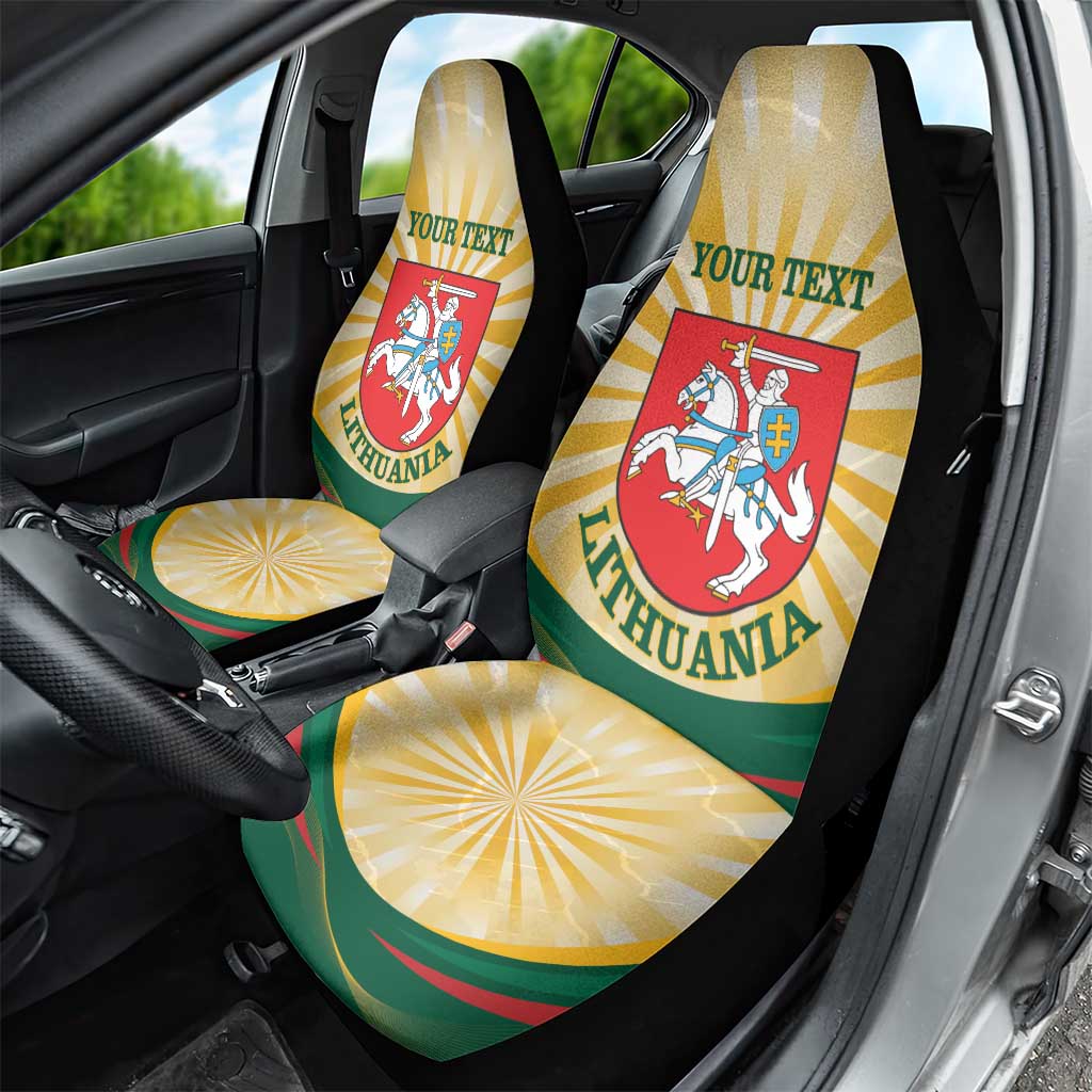 Personalised Lithuania Independence Day Car Seat Cover Coat Of Arms Proud - Wonder Print Shop