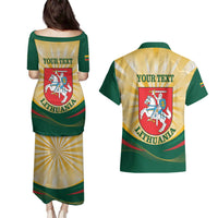 Personalised Lithuania Independence Day Couples Matching Puletasi and Hawaiian Shirt Coat Of Arms Proud - Wonder Print Shop