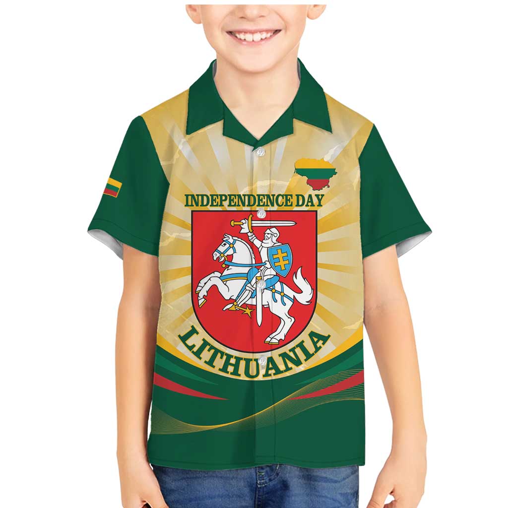Personalised Lithuania Independence Day Family Matching Mermaid Dress and Hawaiian Shirt Coat Of Arms Proud - Wonder Print Shop