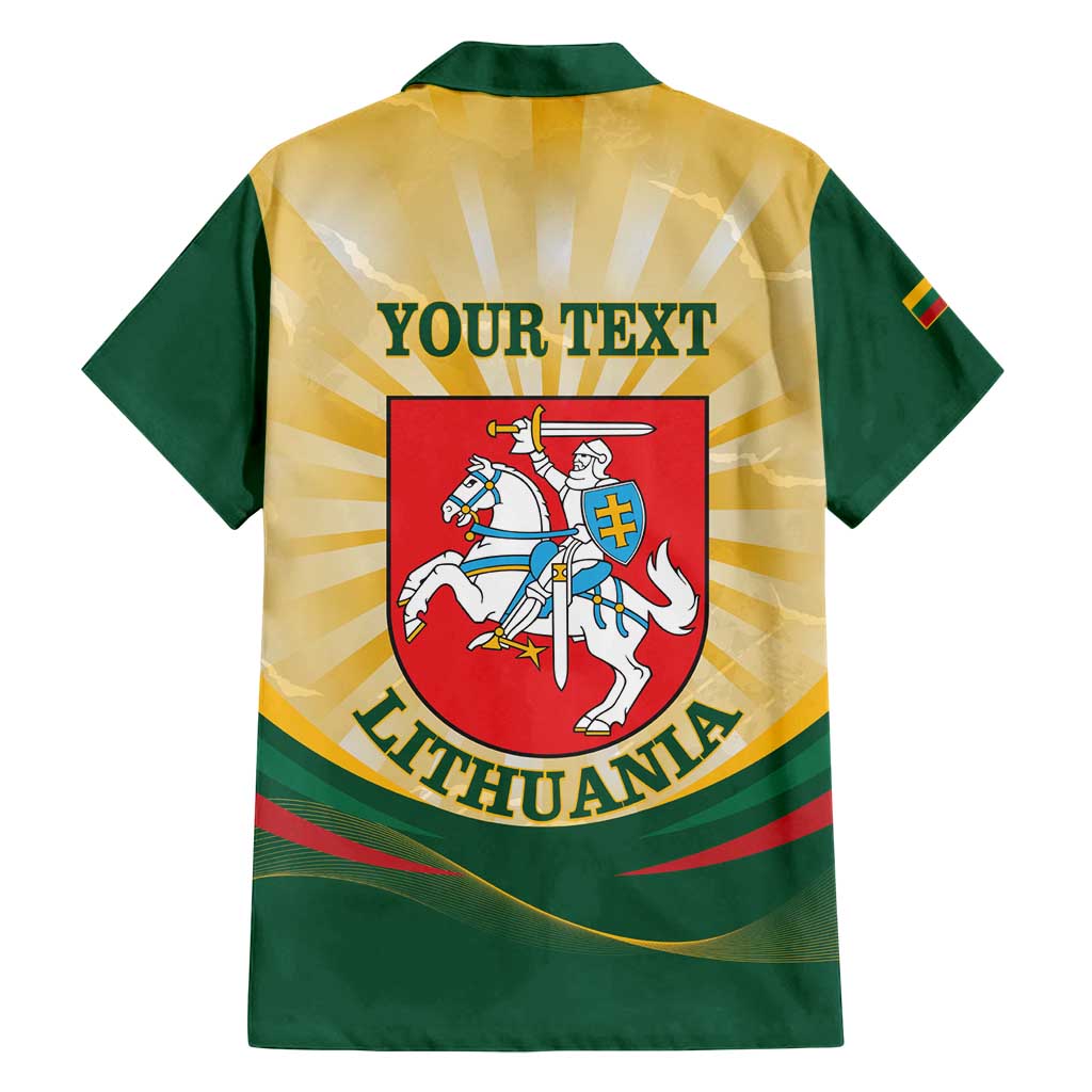 Personalised Lithuania Independence Day Family Matching Off Shoulder Short Dress and Hawaiian Shirt Coat Of Arms Proud - Wonder Print Shop