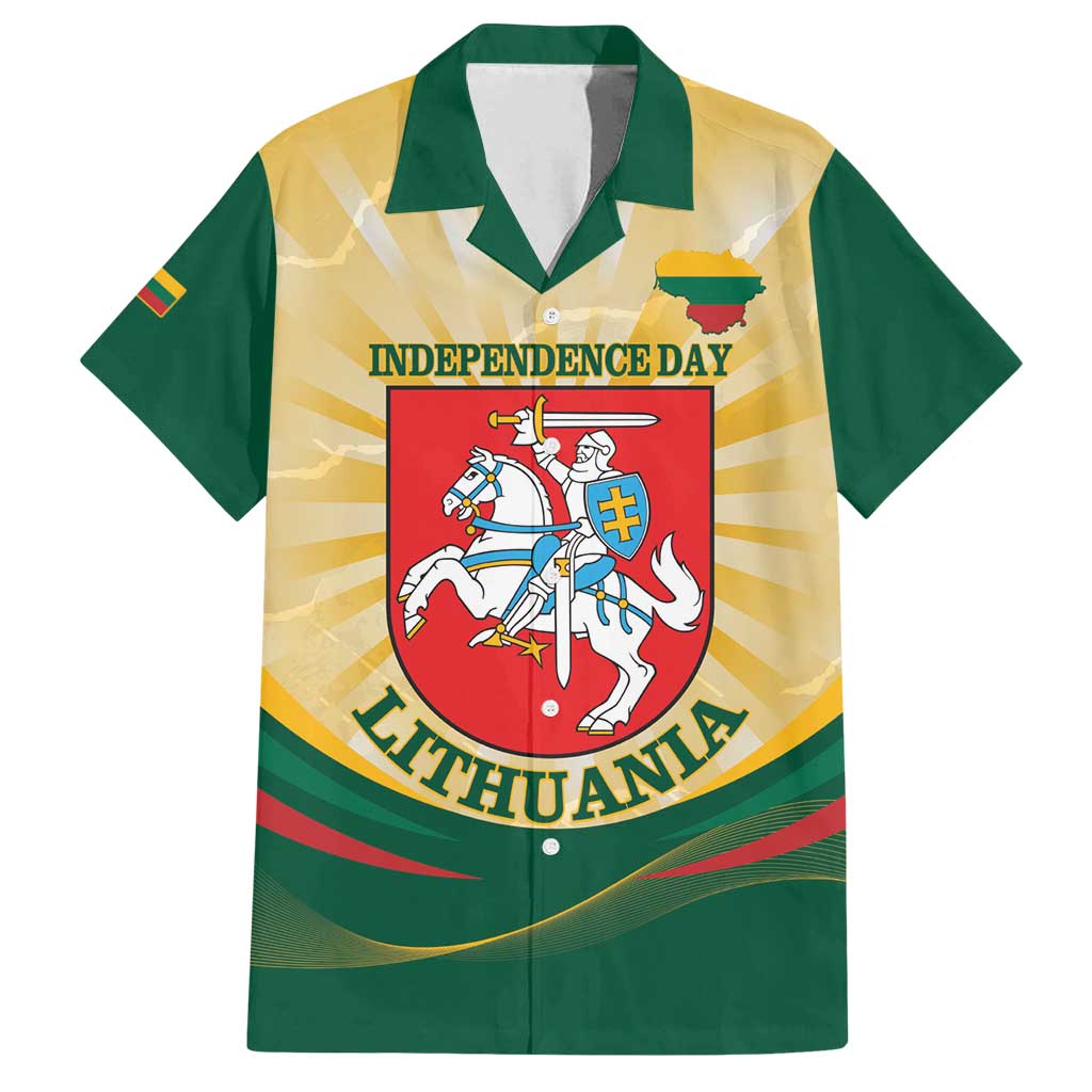 Personalised Lithuania Independence Day Family Matching Puletasi and Hawaiian Shirt Coat Of Arms Proud - Wonder Print Shop