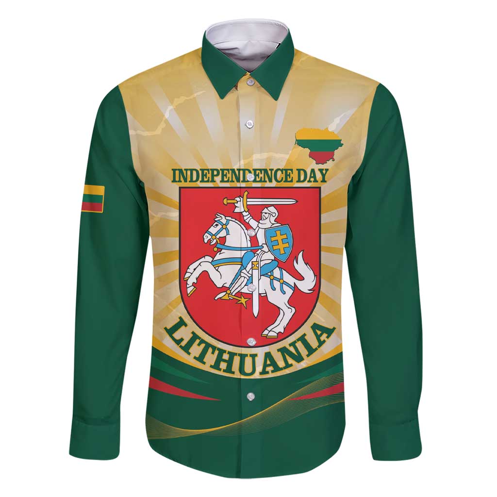 Personalised Lithuania Independence Day Family Matching Short Sleeve Bodycon Dress and Hawaiian Shirt Coat Of Arms Proud - Wonder Print Shop