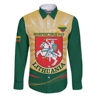 Personalised Lithuania Independence Day Family Matching Short Sleeve Bodycon Dress and Hawaiian Shirt Coat Of Arms Proud - Wonder Print Shop