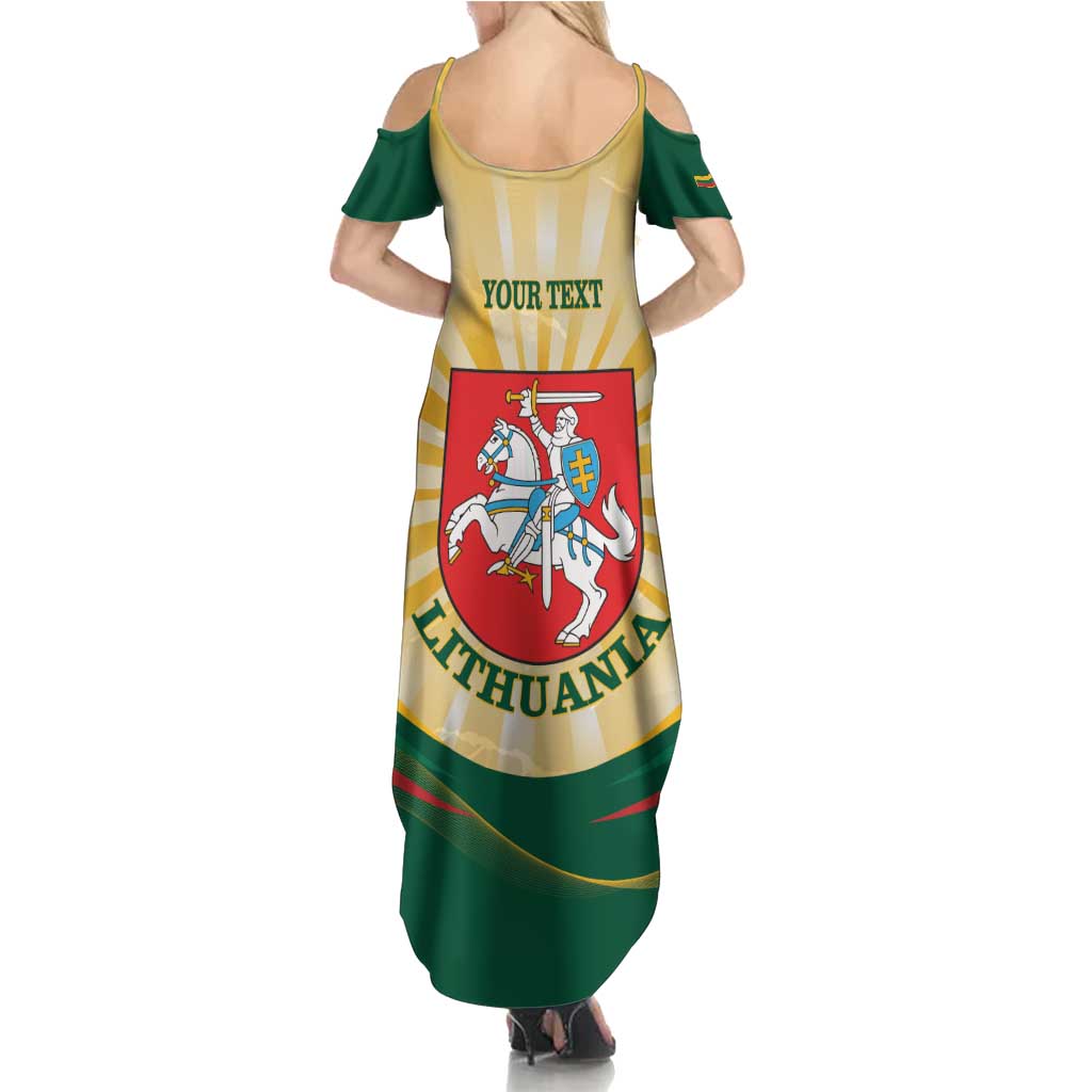 Personalised Lithuania Independence Day Family Matching Summer Maxi Dress and Hawaiian Shirt Coat Of Arms Proud - Wonder Print Shop
