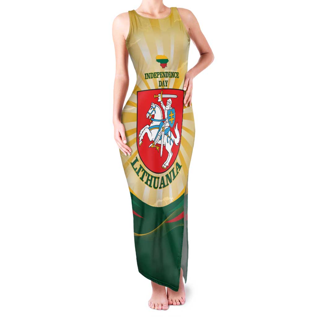 Personalised Lithuania Independence Day Family Matching Tank Maxi Dress and Hawaiian Shirt Coat Of Arms Proud - Wonder Print Shop