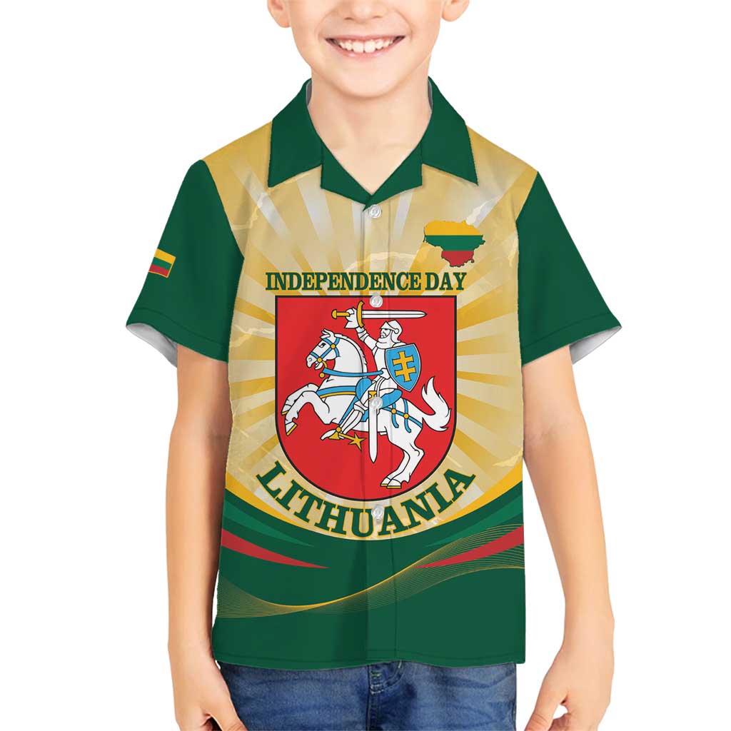 Personalised Lithuania Independence Day Family Matching Tank Maxi Dress and Hawaiian Shirt Coat Of Arms Proud - Wonder Print Shop