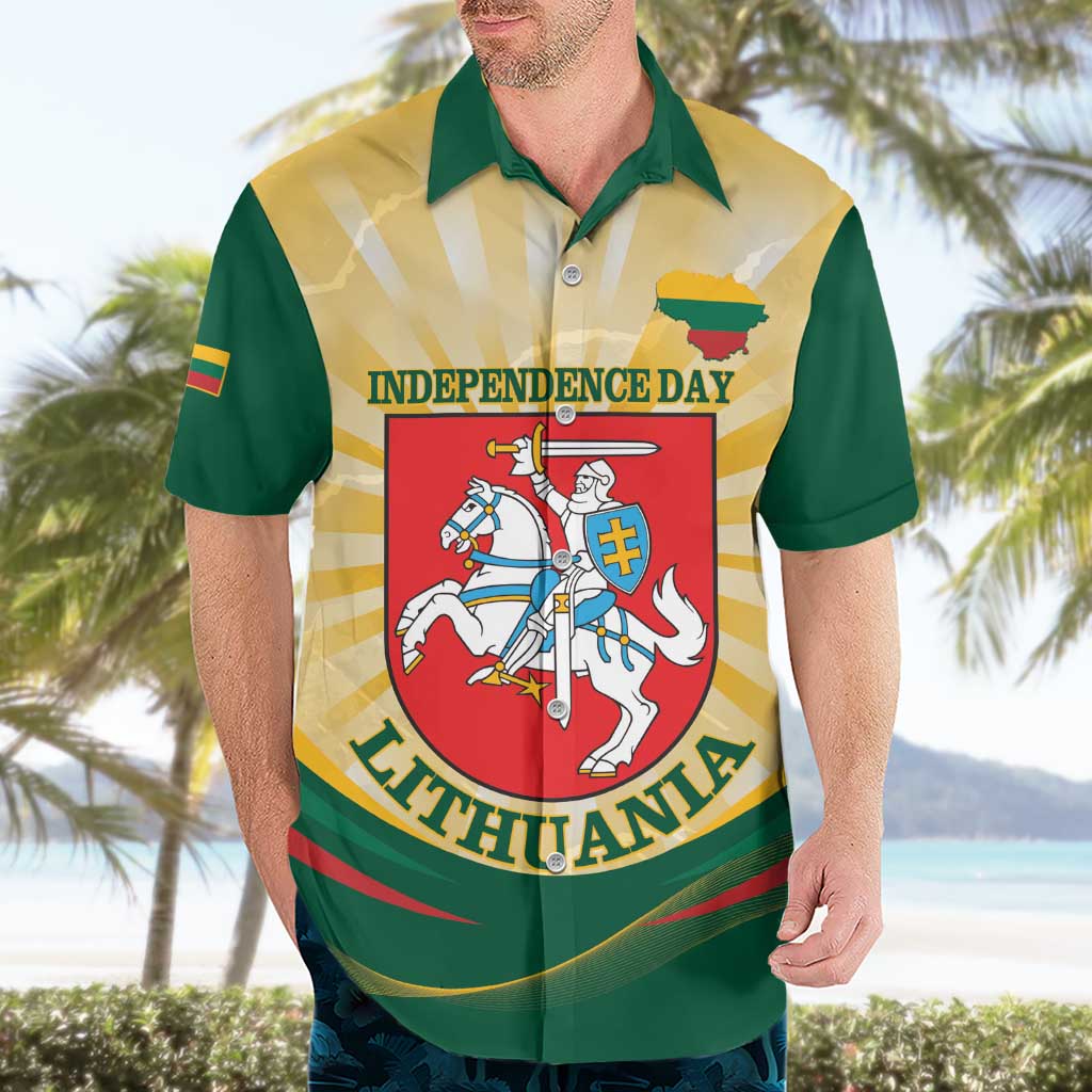 Personalised Lithuania Independence Day Hawaiian Shirt Coat Of Arms Proud - Wonder Print Shop