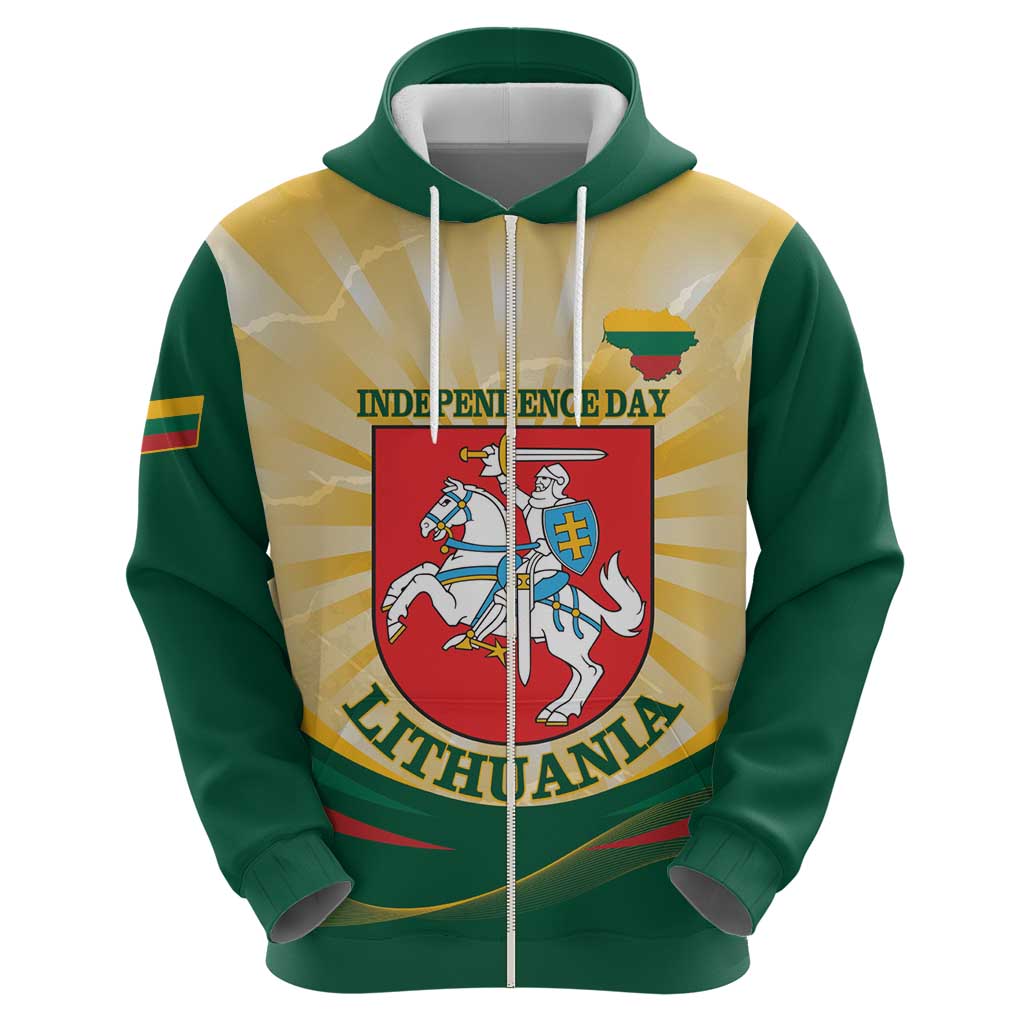 Personalised Lithuania Independence Day Hoodie Coat Of Arms Proud - Wonder Print Shop