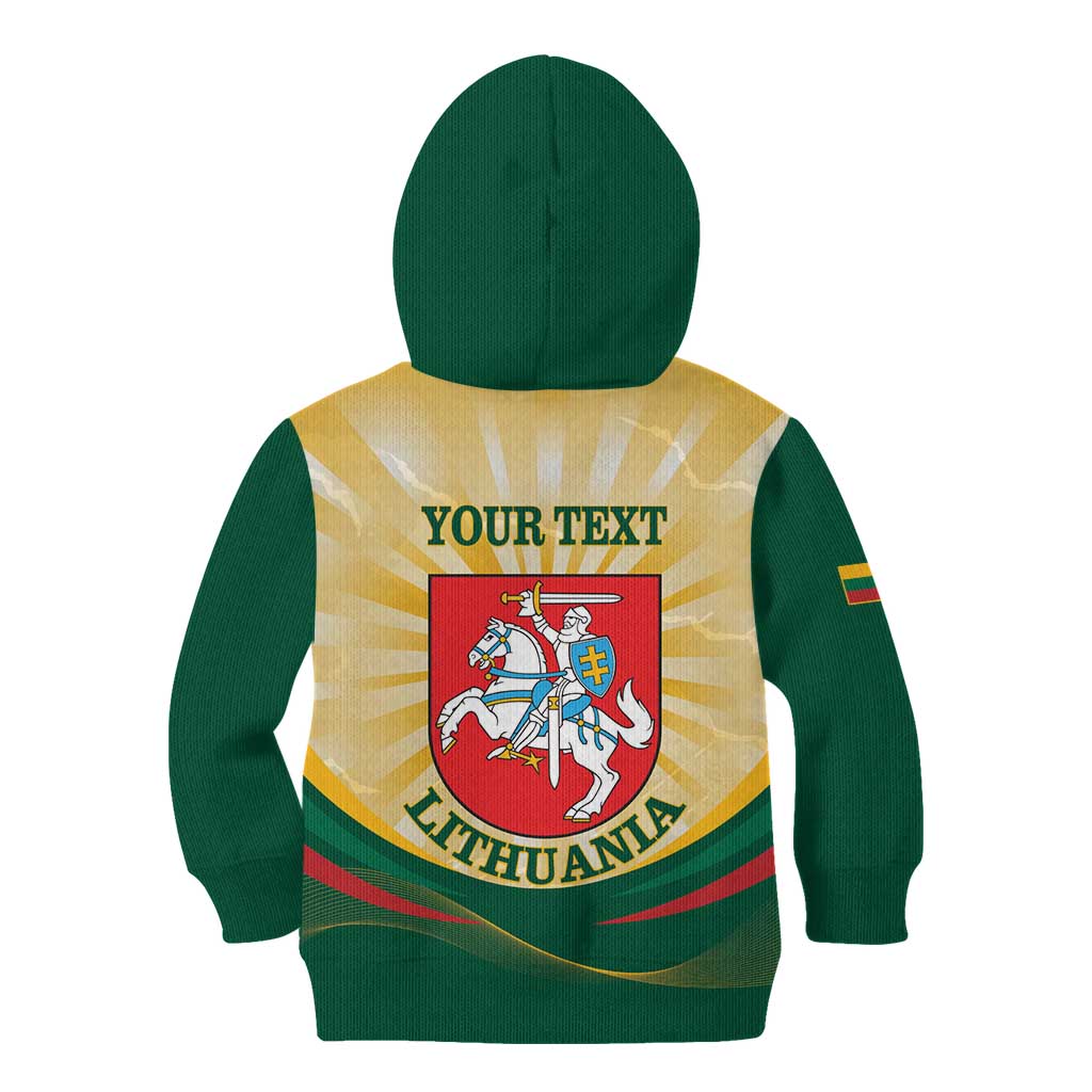 Personalised Lithuania Independence Day Kid Hoodie Coat Of Arms Proud - Wonder Print Shop