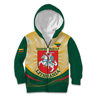 Personalised Lithuania Independence Day Kid Hoodie Coat Of Arms Proud - Wonder Print Shop