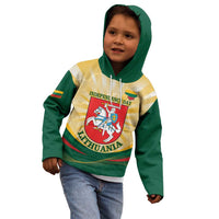 Personalised Lithuania Independence Day Kid Hoodie Coat Of Arms Proud - Wonder Print Shop