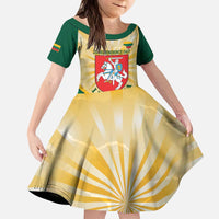 Personalised Lithuania Independence Day Kid Short Sleeve Dress Coat Of Arms Proud - Wonder Print Shop