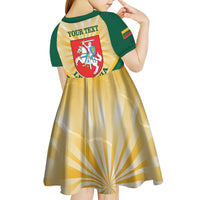 Personalised Lithuania Independence Day Kid Short Sleeve Dress Coat Of Arms Proud - Wonder Print Shop